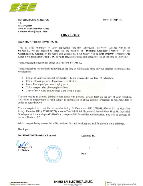 offer letter